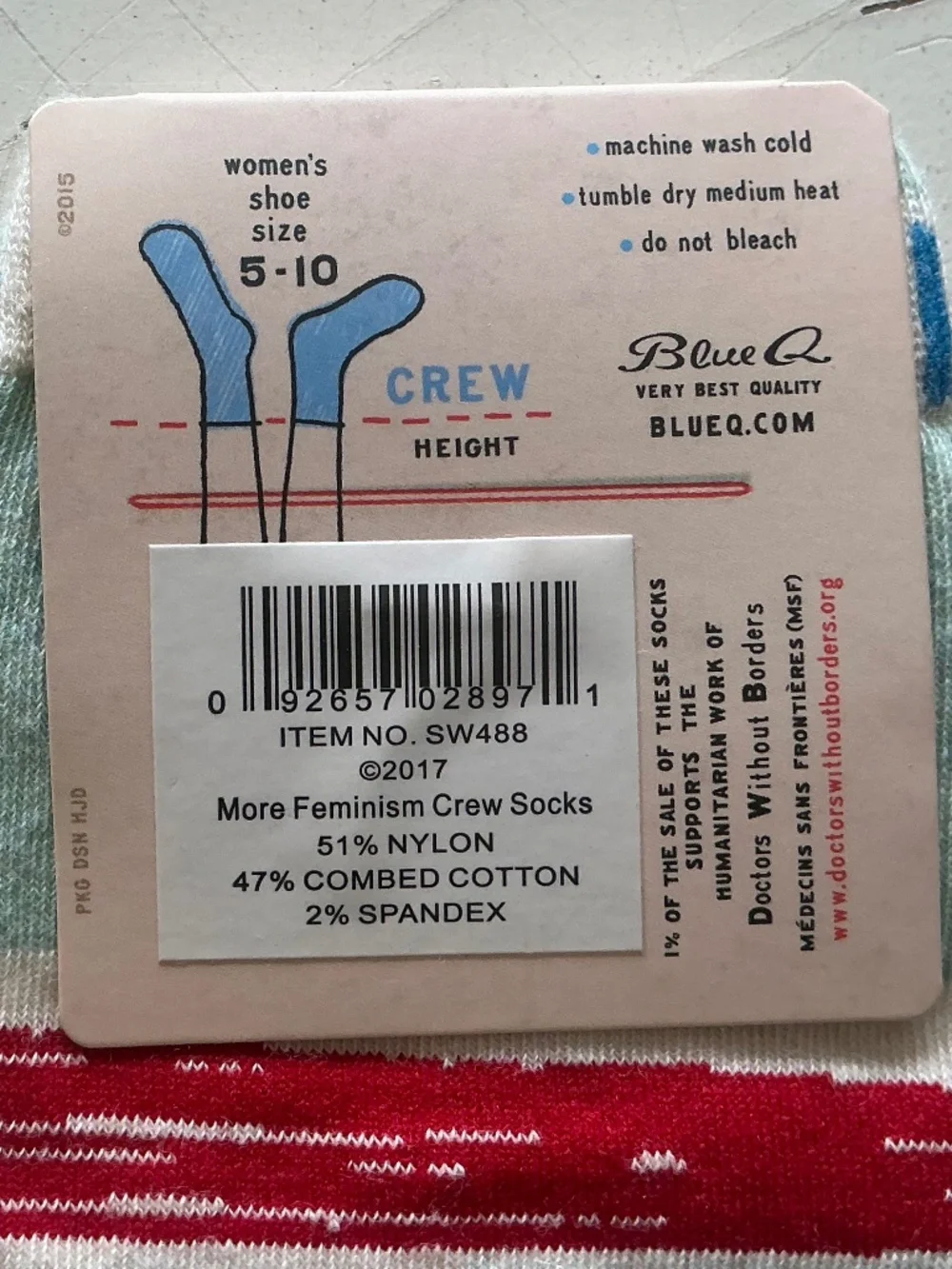 NEW Blue Q More Feminism Less BS ladies socks 5-10